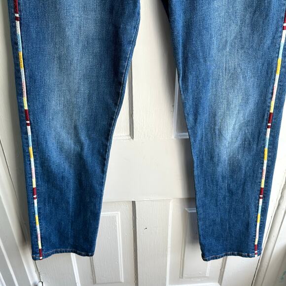 Anthropologie Pilcro Embroidered Side-Stripe Boyfriend Jeans - Picture 5 of 8